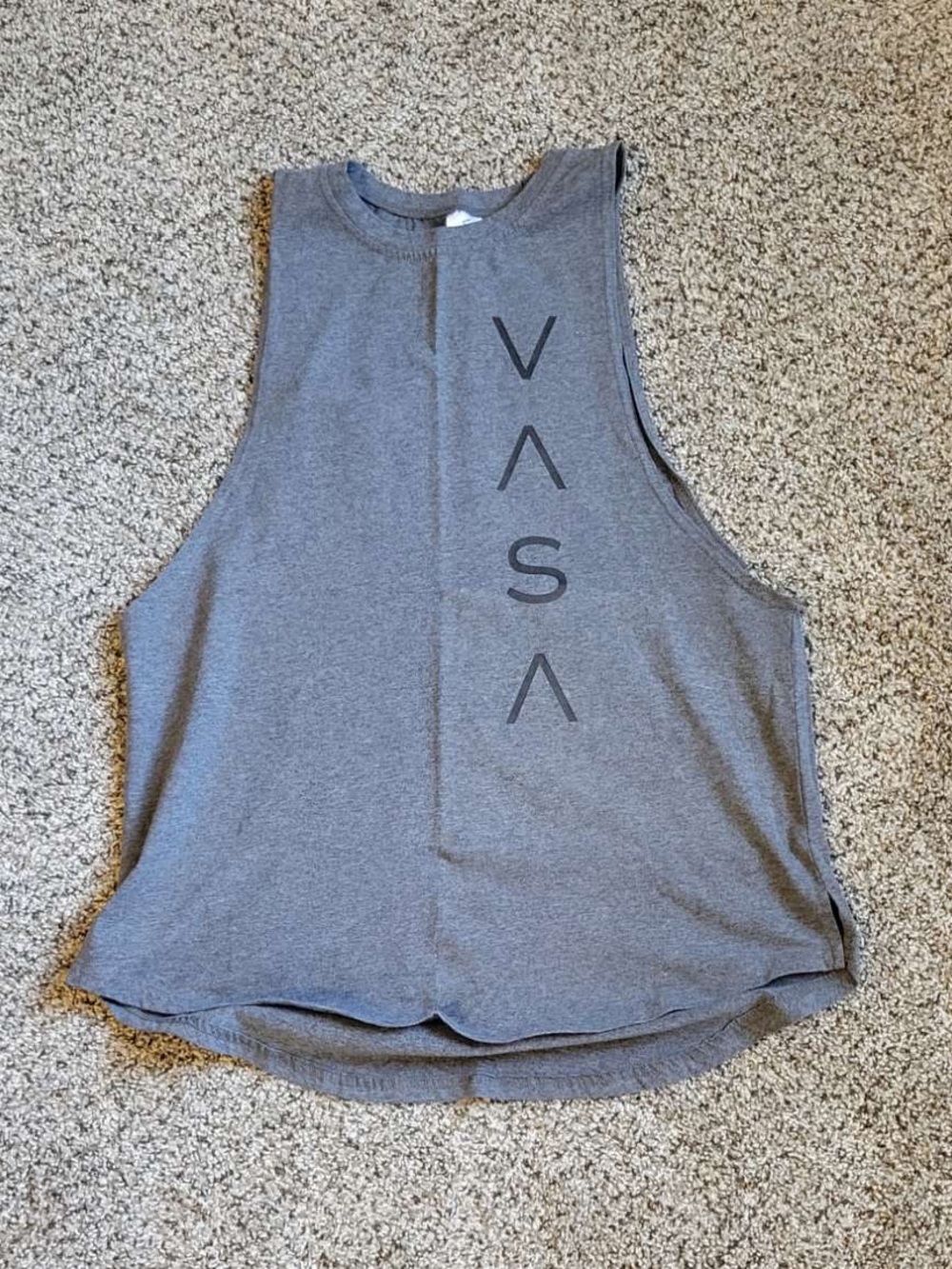 VASA Gray High Neck Muscle Tank Top | M